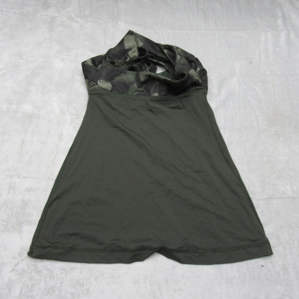 Lululemon Top Womens 4 Green Butterfly Print‎ Racerback Padded Wrap It Up Tank